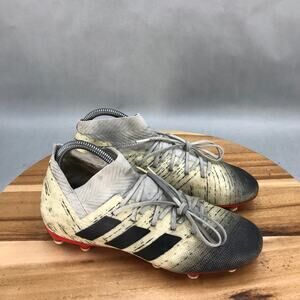 Adidas Nemesis 18.3 FG Soccer Cleats Youth 6.5 White Black‎ Lace Up Low Top